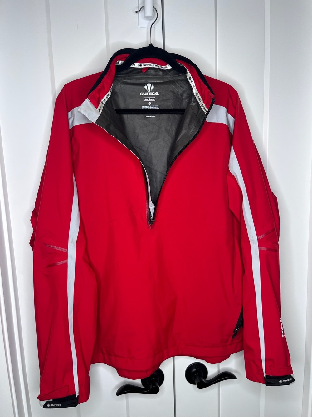 Sunice Hurricane Gore - Tex Red & White Ski Half-Zip Jacket Size XL